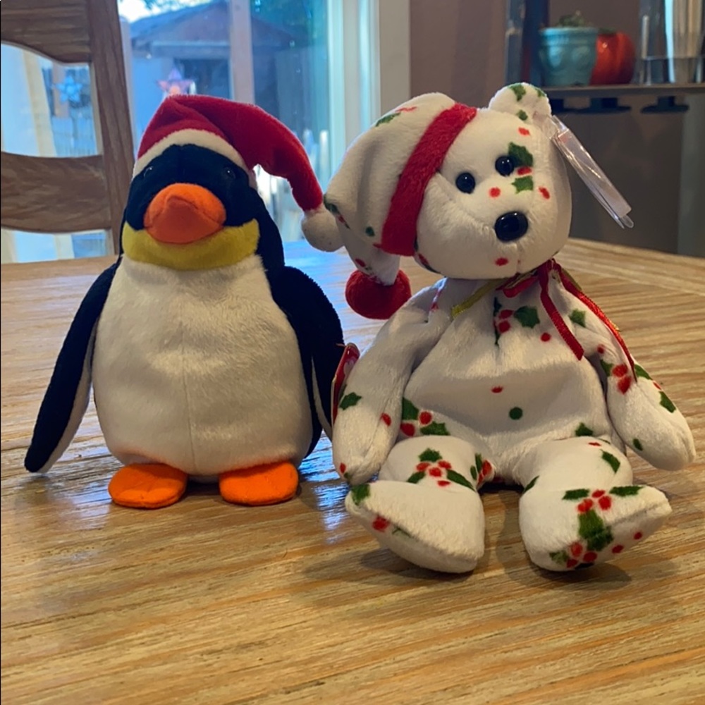 Zero and 1998 Holiday Teddy - Beanie Babies